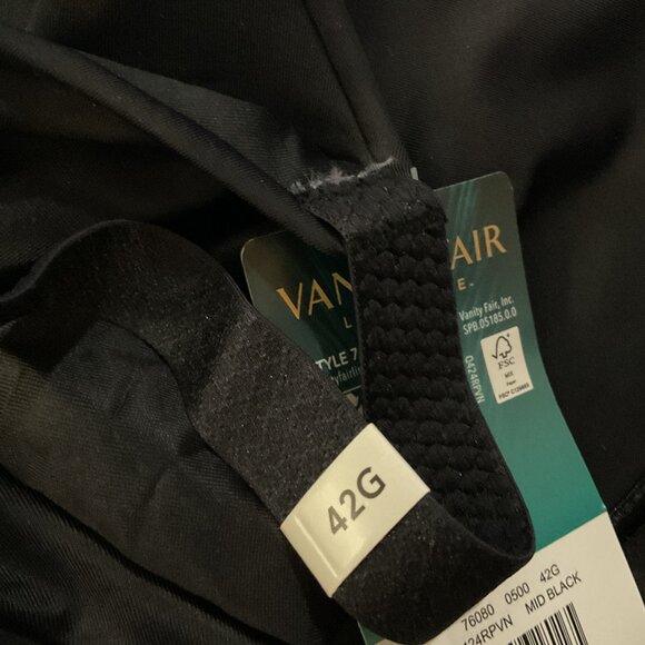 Vanity Fair Black Minimizer Bra, 42G - Picture 6 of 7